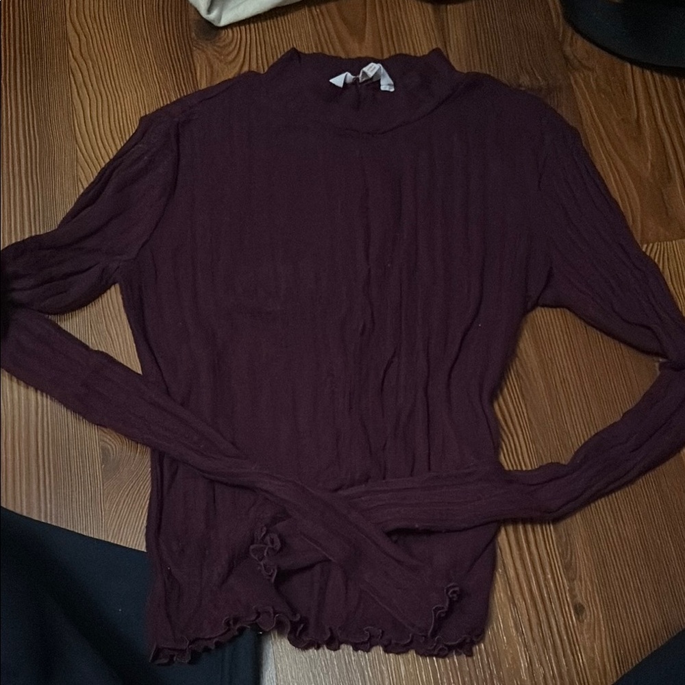 Candie's Deep Plum Long Sleeve Top